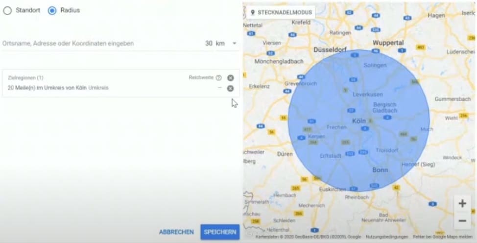 Standortauswahl-Google-Ads