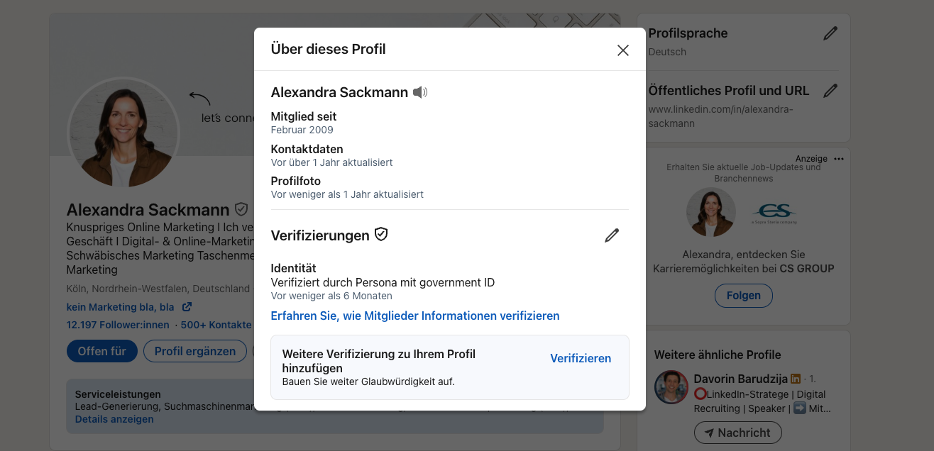 LinkedIn Profil verifizieren LinkedIn Profil verifizieren